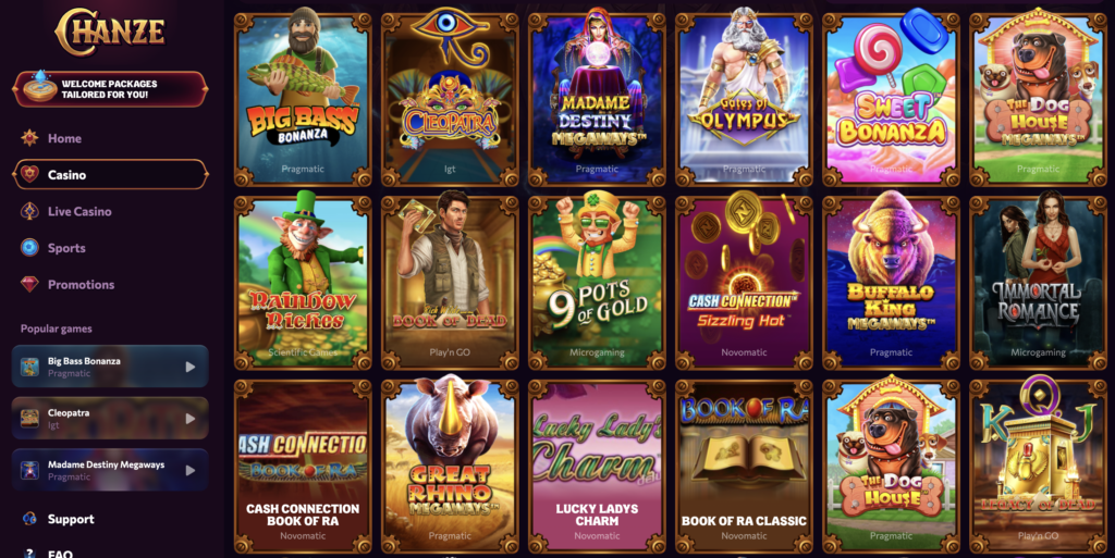 Credit Card Casino games.